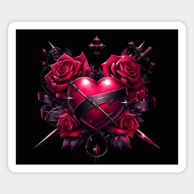 Gothic heart Magnet by Shy Elf Designer